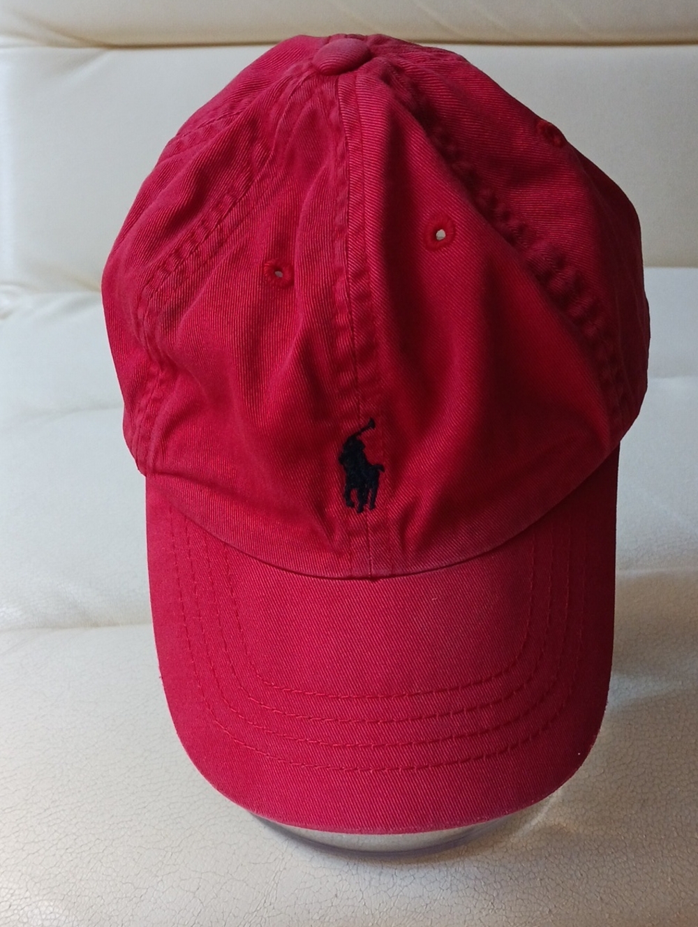 Ralph Lauren Toddler/Kids Red Polo Cap with Navy Pony
